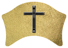 DABAN 510 BK SH GD Black Single Cross Shimmer Gold Background